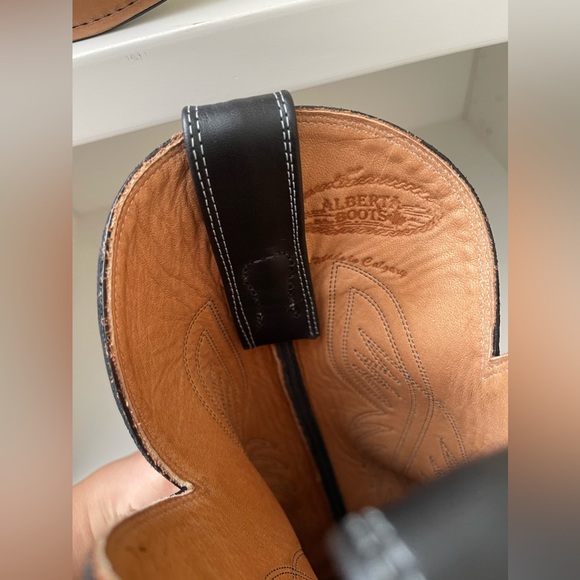 NWT Alberta Boot Company Black Cowhide Western Cowboy Boots Women Size 8.5 US - Picture 6 of 8